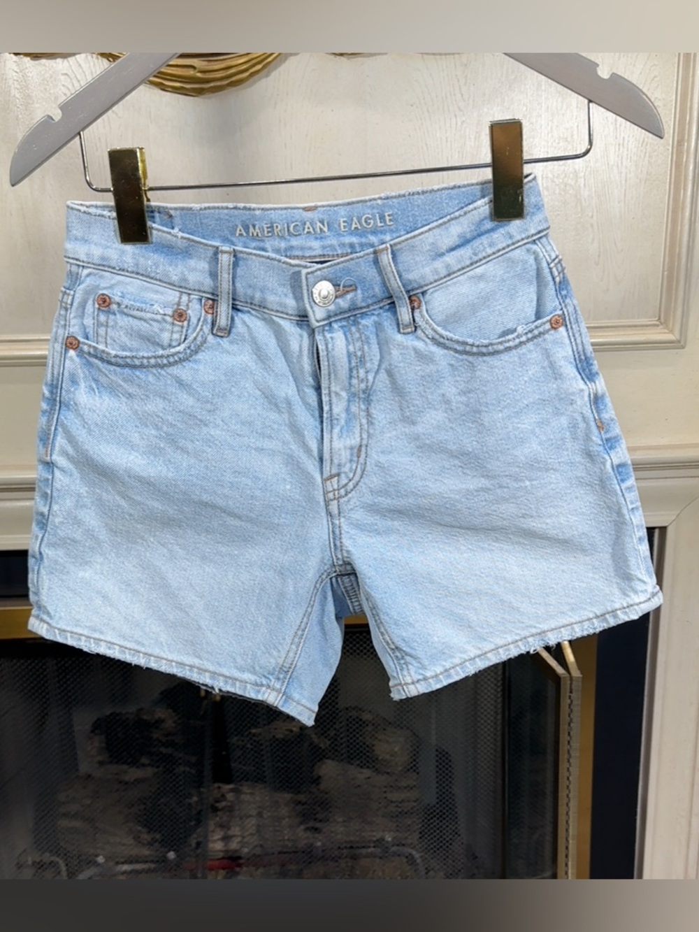 American Eagle STRIGID Relaxed Short Size 000 Light Wash Jort Indie Sleaze